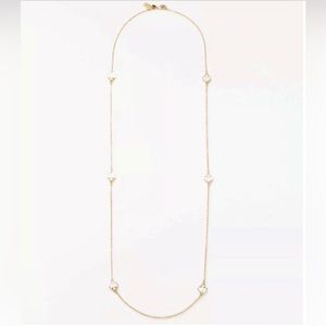 Signature Spade Gold-Tone Imitation Mother-Of-Pearl Station Necklace